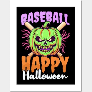 Baseball Halloween Shirt | Baseball Happy Halloween Posters and Art